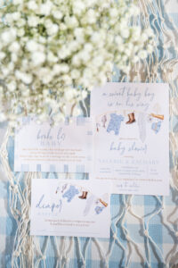 Product custom invitation to baby shower with fishing theme
