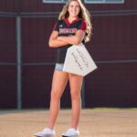 High school senior softball player professional picture
